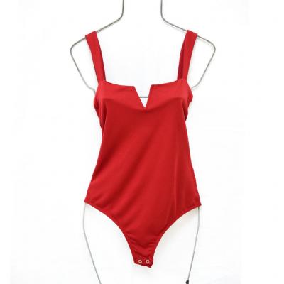 Burgandy V Bodysuit Size L: $45.00