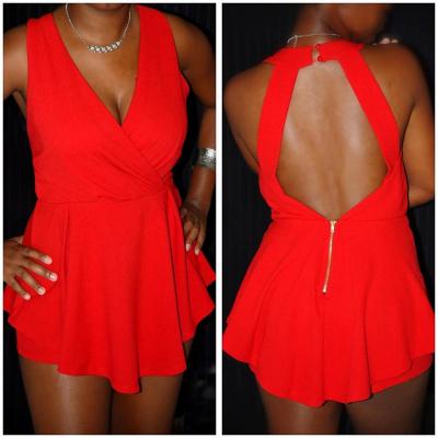 Red short romper Size Medium: $110.00