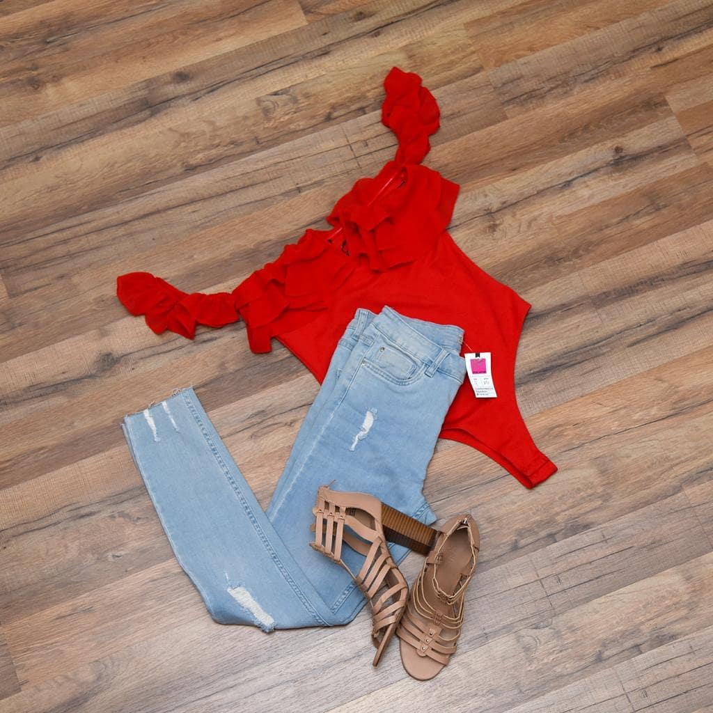 Red Bodysuit Size S